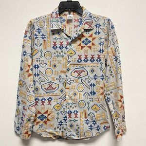 Garan Button Down Shirt Boys 16 South West Aztec Print  Long Sleeve Multicolor